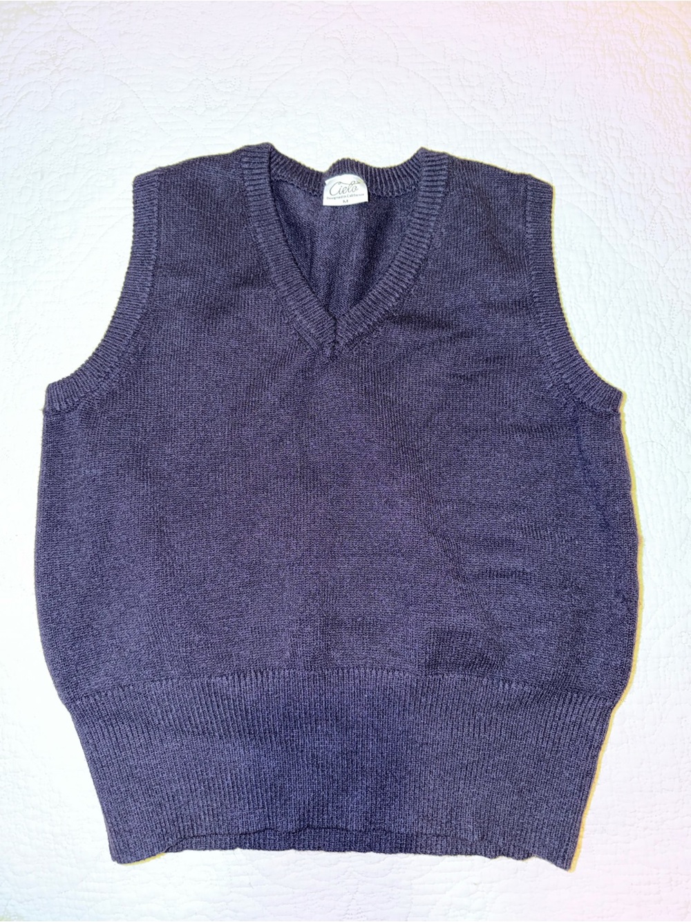 Cielo Womens Navy V-Neck Sweater Vest